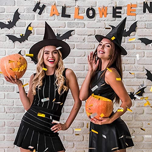 Halloween Black Witch Hat Decorations 8 Pack for Costume Accessory