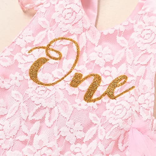 IMEKIS Baby Girl 1st Birthday Tutu Romper & Headband for Cake Smash
