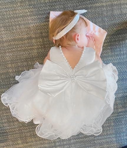 LZH Baby Girls Ruffle Lace Backless Bowknot Dress for Pageant Party