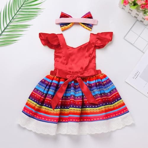 Mexican Dress Set for Baby Girls 3-24 Months Cinco De Mayo Ethnic Wear