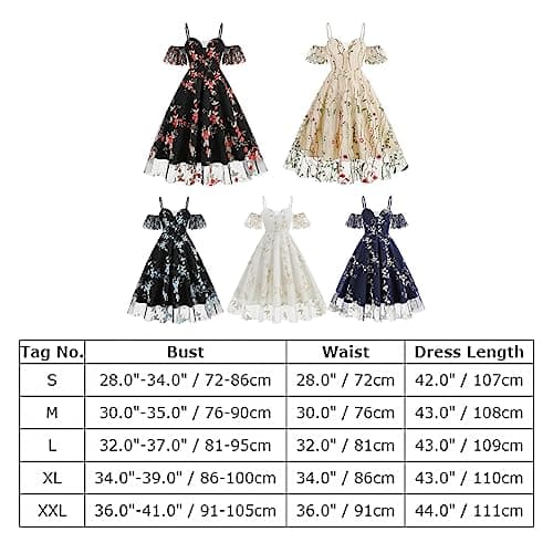 IWEMEK Women's Keyhole Floral Embroidery Cocktail Dress