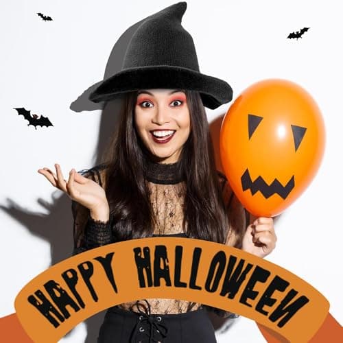 Edoneery Women's Wide Brim Foldable Halloween Witch Hat