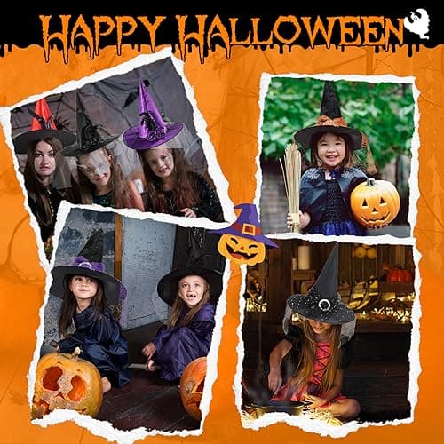 Witch Hat for Women & Girls Halloween Costume Decor Cosplay Party