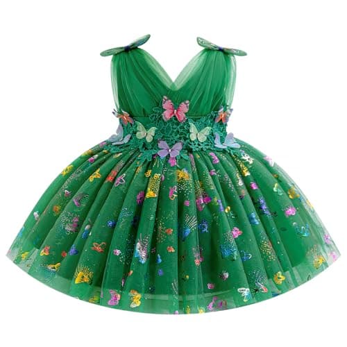 IDOPIP Shiny Butterfly Tutu Dress for Toddler Girls Birthday Parties