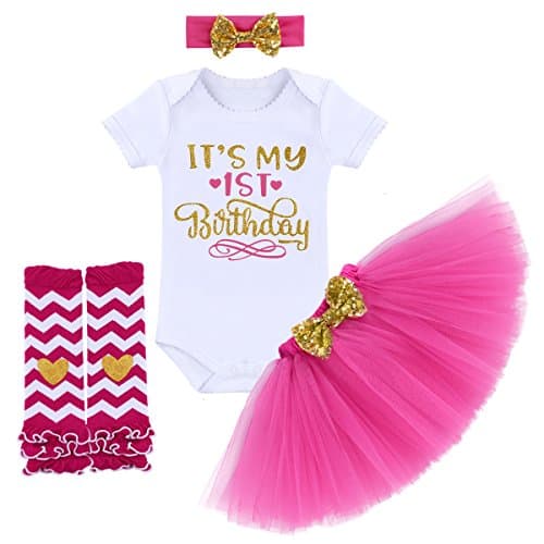 ODASDO Princess Tutu Skirt Cake Smash Set 4pcs Party Clothes