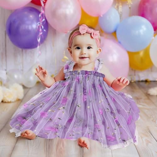 GRNSHTS Toddler Girl Floral Tutu Dress with Headband