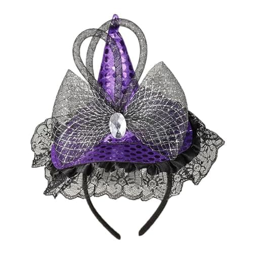 Soochat Women's Witch Hat Headband - Mini Wizard Hat for Dress-Up Parties