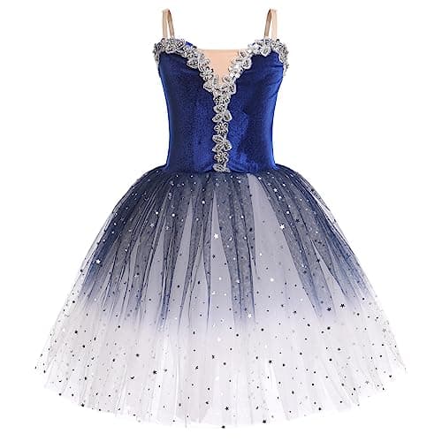 Girl's Velvet Tutu Ballet Dress - Spaghetti Straps Gymnastics Leotard