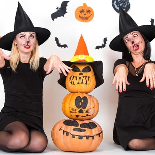 Halloween Witch Hats Costume Accessory (4 Packs) - Black