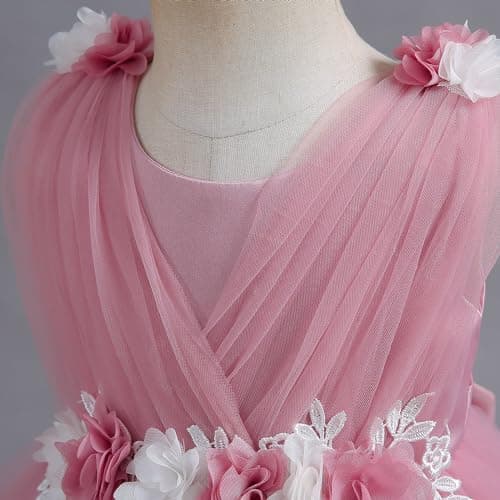 OBEEII Baby Girls Flower Tulle Tutu Dress for Formal Events