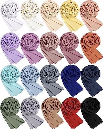 Mepase 20 Pack Soft Chiffon Hijab Scarf for Women Light and Long, 20 Colors