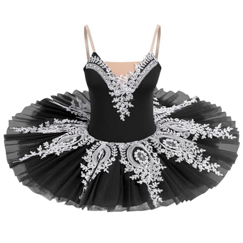 Professional Women's Swan Lake Ballet Dance Platter Tutu Dress Organdy Performancewear