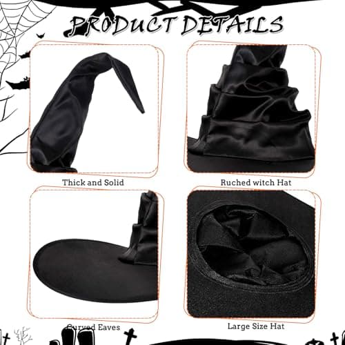 Large Black Witch Hat for Halloween Costume