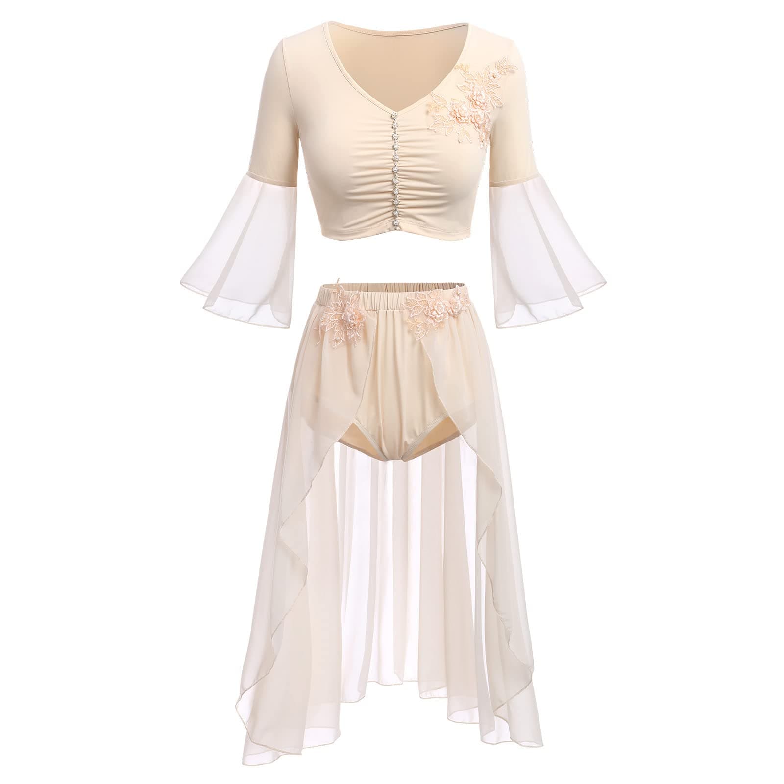 ODASDO Women's Lyrical Dance Two-Piece Outfit
