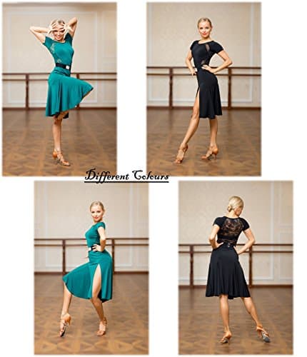 SCGGINTTANZ Superstar Series G3044 Latin Ballroom Dance Professional Lace Sides Split Swing Dress