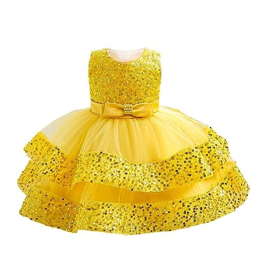 Miipat Baby Girl Sequins Princess Wedding Dress 12M-4Y