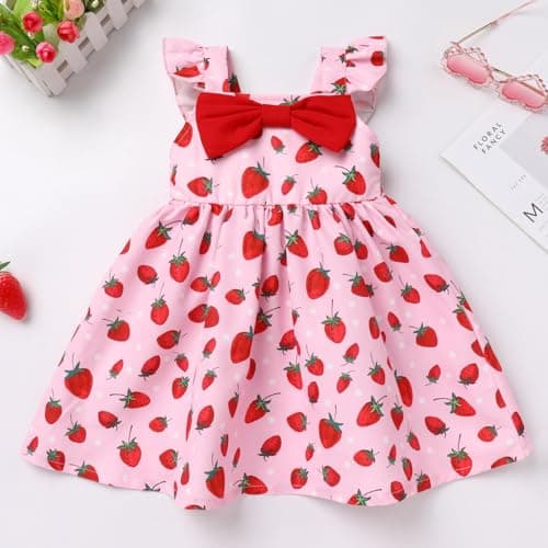 ODASDO Princess Bowknot Dress for Toddler Girls Weddings Summer Casual