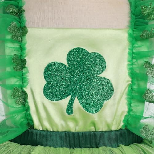 ODASDO Baby Girl Easter/St. Patrick's Day Party Tutu Dress & Bowknot Headband Set