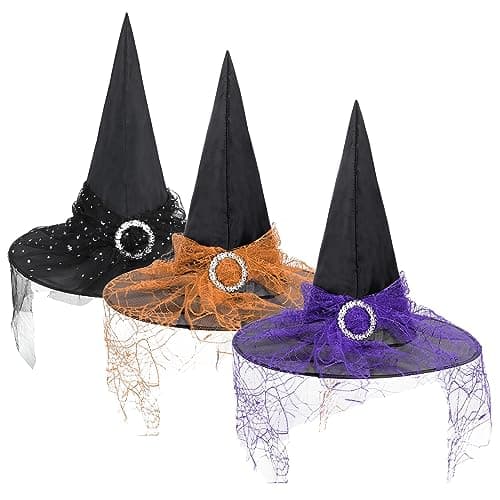 Witch Hat for Women & Girls Halloween Costume Decor Cosplay Party
