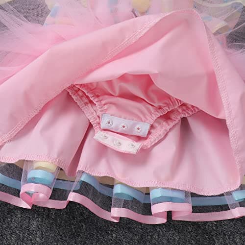 Baby Girl First Birthday Outfit Rainbow Tutu Princess Romper Dress Tiara Shoes 3pcs Clothes Set for Cake Smash Refine to Rainbow Tutu Princess Romper Dress and Tiara for Baby Girl's First Birthday