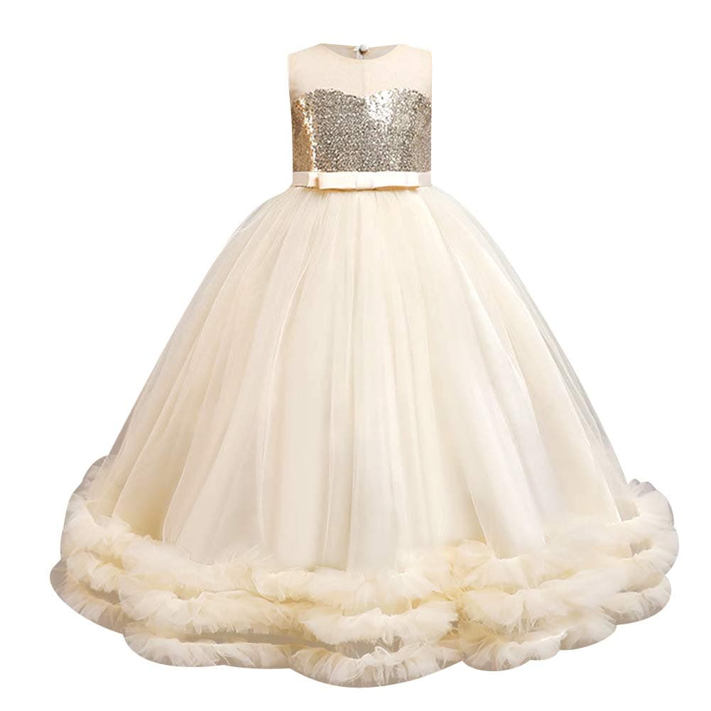 Little Girl Shiny Sequin Tulle Princess Dress