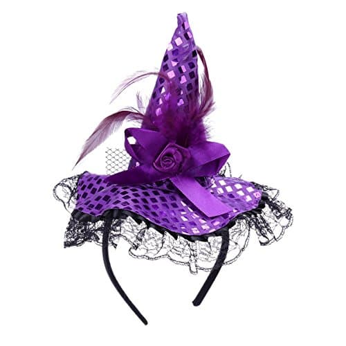 BinaryABC Halloween Witch Hat Headband Costumes Party Supplies (Purple)