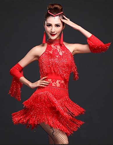 Women's Rhinestone Fringe Flapper Party Dress for Latin Salsa Ballroom Dancing