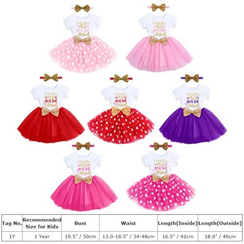 ODASDO Baby Girl 1st/2nd/3rd Birthday Princess Tulle Dress with Headband