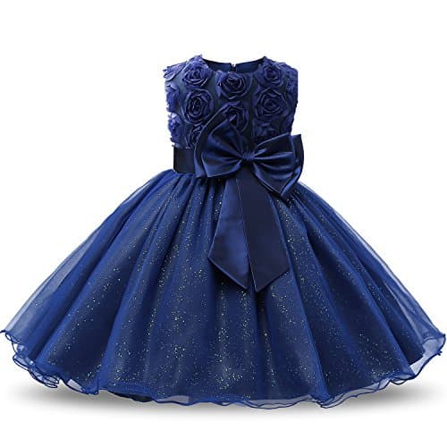NNJXD Girl 3D Flower Lace Sleeveless Holiday Tutu Dresses