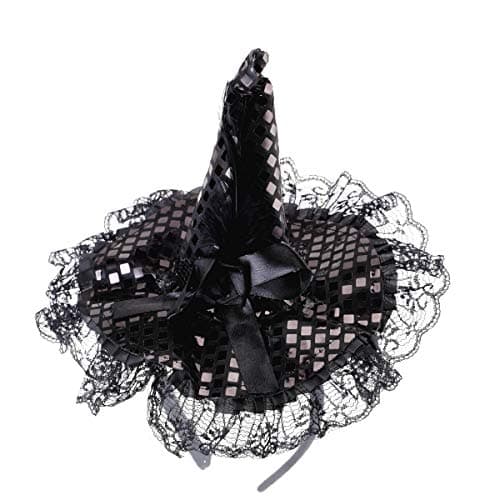 Halloween Witch Hat Headband for Dress Up Party (Black)