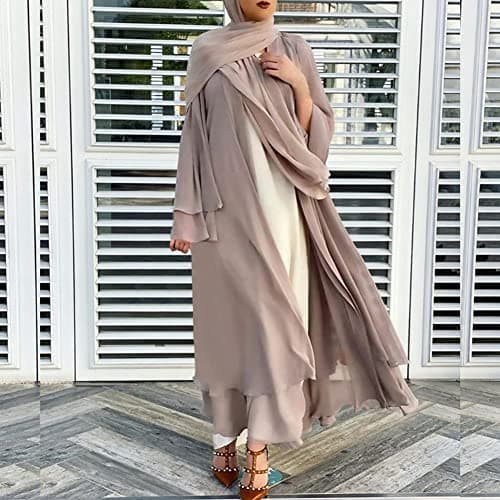 OBEEII Women Muslim Chiffon Maxi Dress