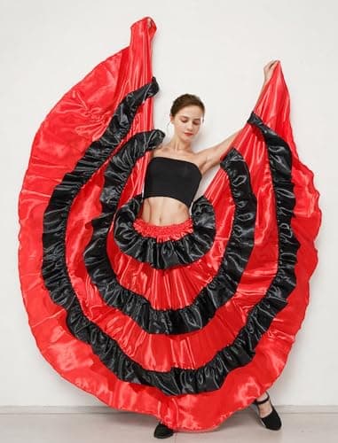 Spanish Folkloric Mexican Flamenco Bomba y Plena Twirling Skirt