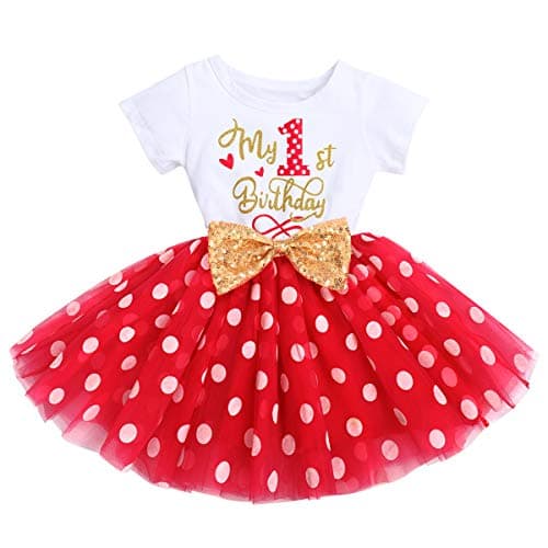 IBTOM CASTLE Polka Dots Sequin Tutu Dress for Baby Girls BirthdayCake Smash Photo Shoot