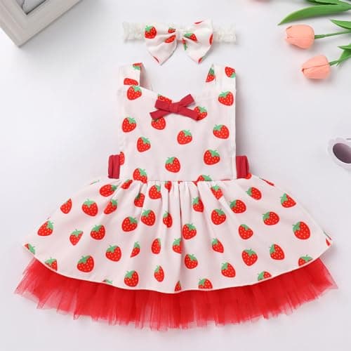 ODASDO Newborn Baby Girls Tutu Dress with Bowknot Headband for First Birthday