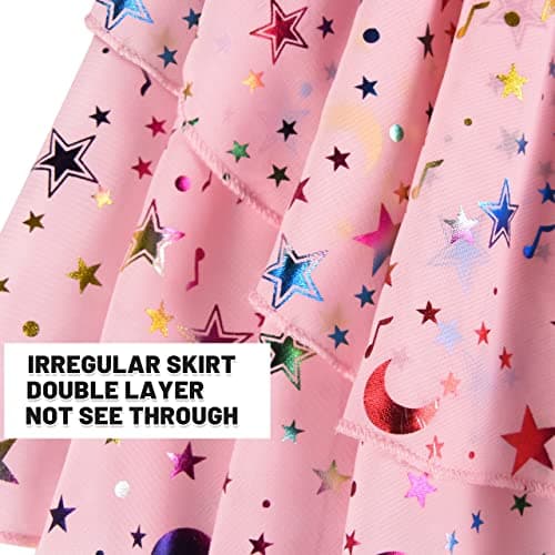 WYHDY Girls' Shiny Ballet Leotards with Hollow Crisscross Back Short Sleeve