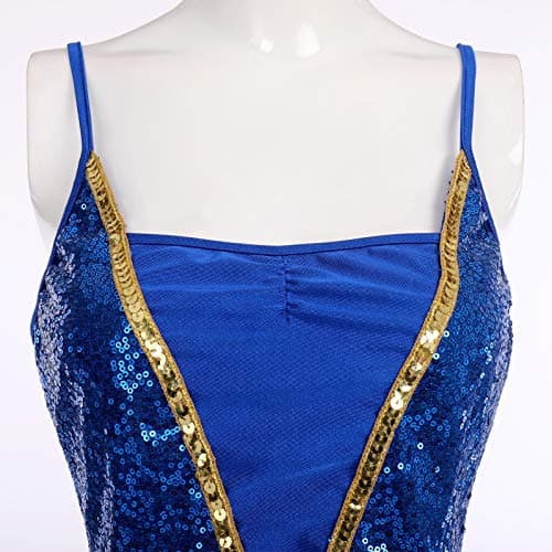 Shiny Sequins Spaghetti Strap High Low Dance Dress for Women