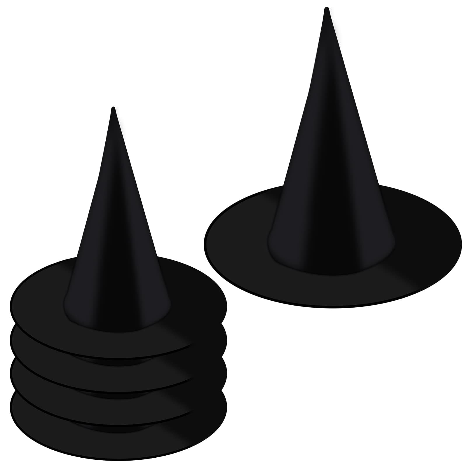 KINBOM 5pcs Plain Black Small Size Halloween Witch Hats