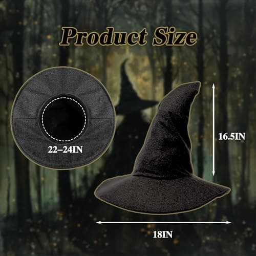 Large Wizard Hat for Adults and Teens: Novelty Cosplay Accessory for Halloween Parties