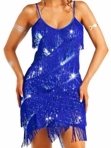 Nicute Women's Sparkly Fringe 1920s Flapper Tango Ballroom Costume