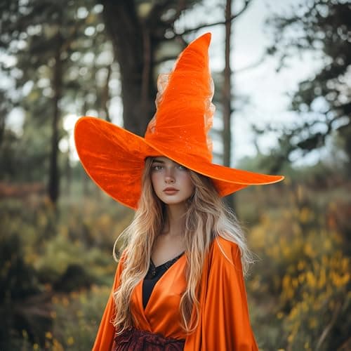 HOMELEX Black Witch Hat for WomenLarge Size Halloween Party Costumewear