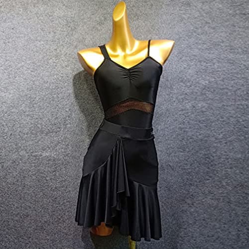 ZYMOZYM Women Black Asymmetrical Lotus Dance Skirt with Underwear