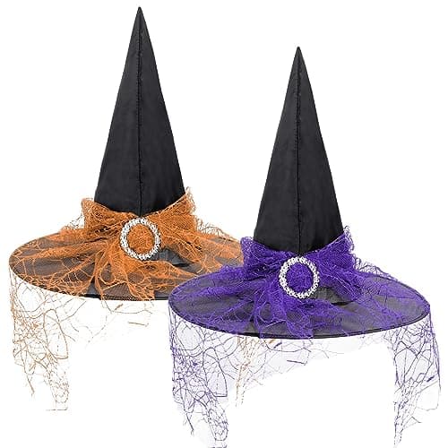 Zando Lace Witch Hat for Women | Halloween Cosplay & Decoration