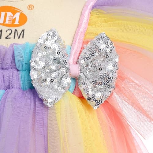 Toddler Girls Birthday Party Dress with Bowknot Headband