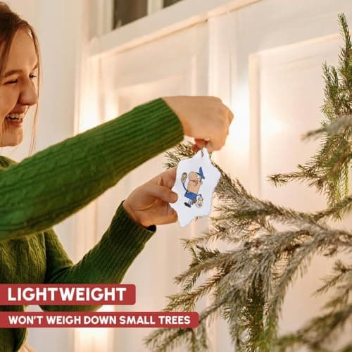 Funny Cop Eating Donuts Snowflake Ornament for Police Officers