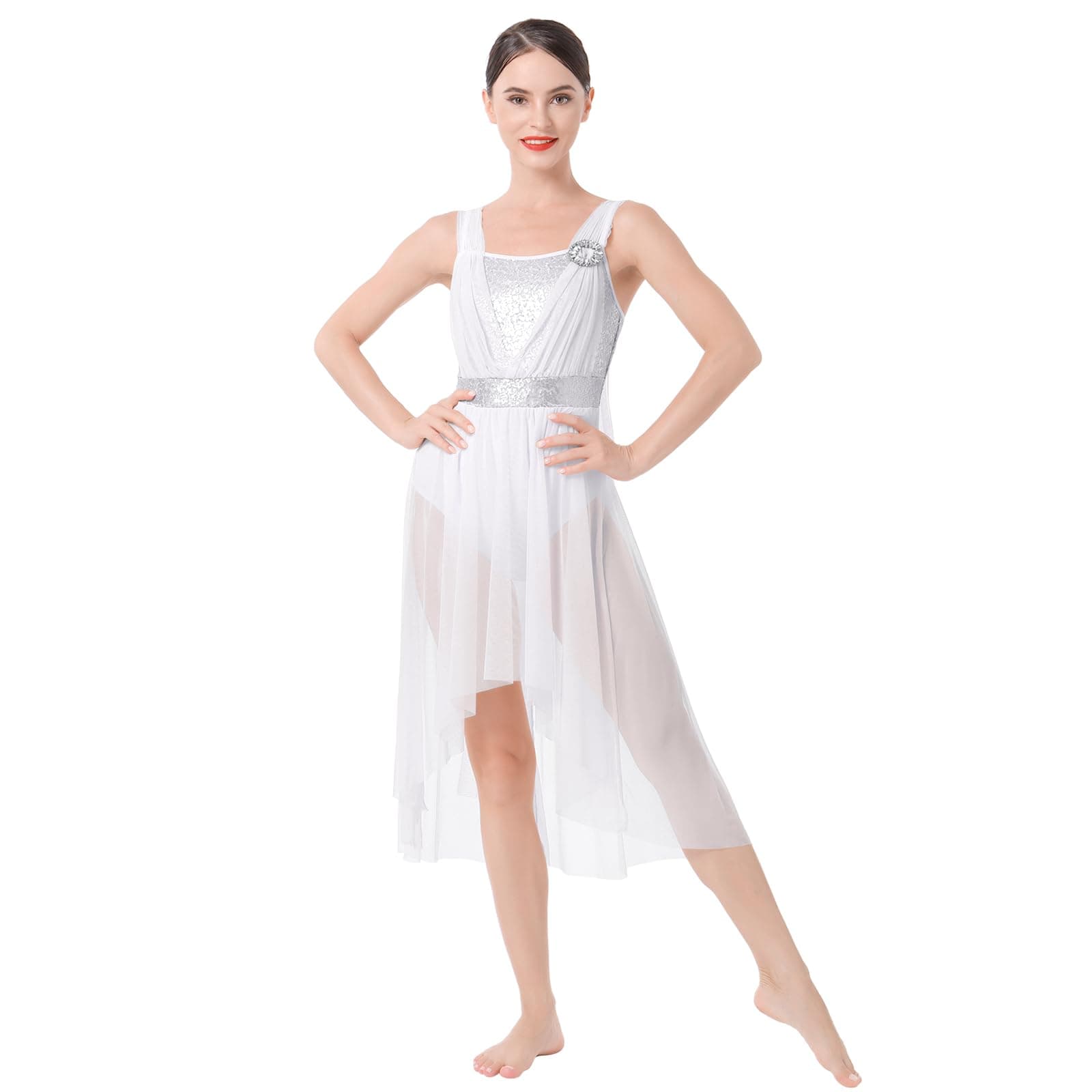Lyrical Dance Dress for Women: Sequined Skirt for Ballet and Contemporary Dancing