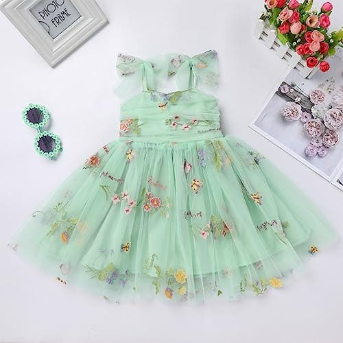 ODOLDI Toddler Girl Tutu Birthday Dress Sleeveless Spaghetti Straps