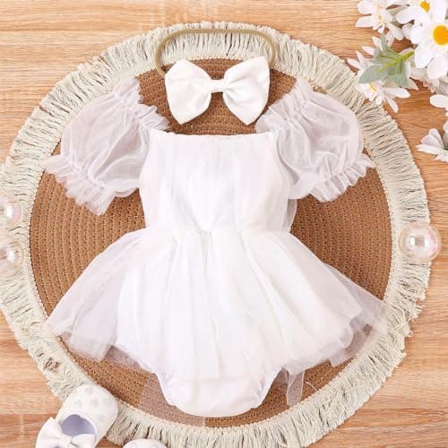 ODASDO Newborn Princess Tulle Tutu Romper Bodysuit