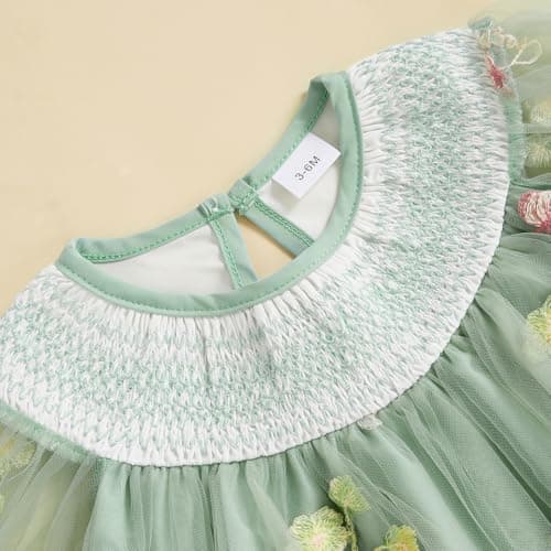 MA&BABY Embroidered Flower Tutu Dress for Baby Girls Party & Holiday