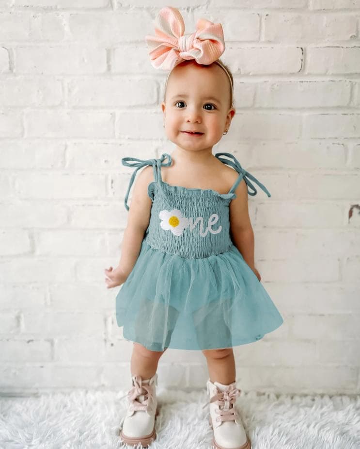 TITKKOP Baby Girl 1st Birthday Tulle Romper Sleeveless Bodysuit Cake Smash Outfits