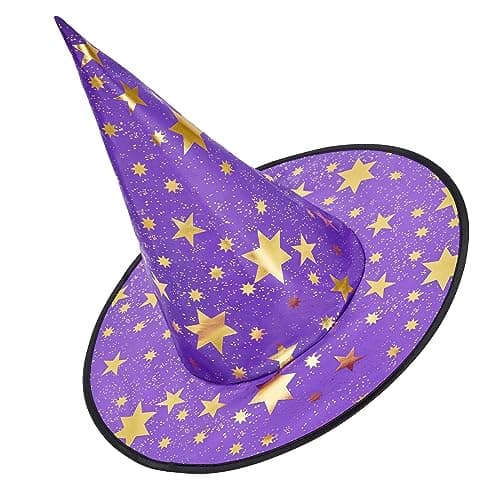 Zando Halloween Witch Hat - Star Print for Boys, Girls, Women